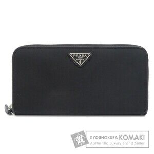 Prada Logo Plate Long Wallet Nylon
